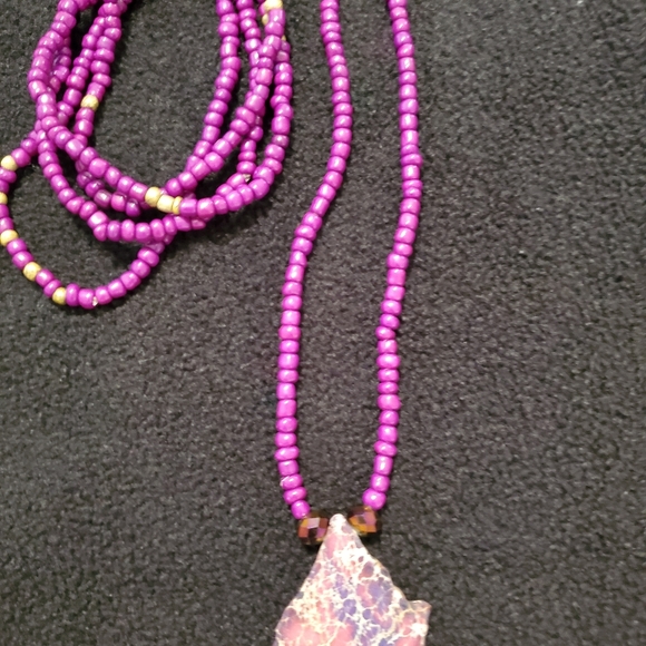 PURPLE BEAUTY NECKLACE & BRACELET SET - Picture 4 of 12